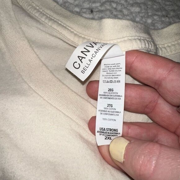 Bella Canvas Unisex “Let’s Go Girls” Tee Beige Pastel Colorful XXL DAMAGED - Picture 8 of 11